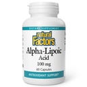 Natuurlijke factoren Alfa-lipoïnezuur 100mg Capsules, 60-Count