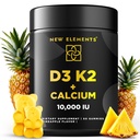 Vitamine D3 K2 Gummies 10000 IE met Calcium 100mg - VIT D3 voor volwassenen - Mk7 Vitamine K2 100mcg - Vitamine D Supplement voor mannen en vrouwen - Vegan Glutenvrij Non-GMO