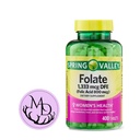 Generieke Spring Valley Folate 1.333 mcg DFE, Folic Acid 800 mcg, 400 tabletten - Dieetsupplement, Women's Health Boost, Metabolisme en Hartondersteuning - bundel met+ Sticker Dri Store
