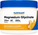 Nutricost Magnesium Glycinate Powder (Peach Mango, 250 Gram) - Magnesium Glycinate (als Bisglycinate)