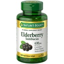 Nature's Bounty Sambucus Elderberry Herbal Supplement, Rapid Release Softgels, 630 mg per Serving, 120 Tellen