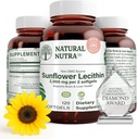 Natural Nutra Sunflower Lecithin 2000 mg Supplement, Ondersteunt Borstvoeding moeders met Plugged Milk Duct Relief, Lever & Brain Health Booster, Soy Free, Non-GMO, Gluten-Free, 120 Softgels (3 Pack)
