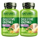 NATURELO Decompensative Enzymes - Volledige Spectrum Ondersteuning met een brede Blend van 15 Enzymes Plus Ginger - 90 Vegan Capsules (pakket van 2)