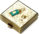 9328 Vierkante kleine pil Box Organisator Cream White Brass Vrouwen Travel Pill Case Purse Pocket Container Daily Portable Medicine Vitamine Box Medicatie Supplement Mini-opslag