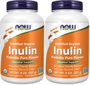 NOW Supplementen, Inulin Prebiotic Pure Powder, Certified Organic, Non-GMO Project Verified, Intestinal Support*, 8-Ounce (Pack of 2)