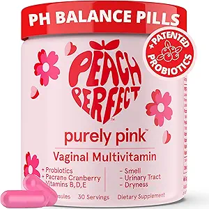 Pure Roze Prebiotica & Probiotica voor vrouwen Multivitamine, Vaginale Gezondheid Cranberry Supplement Vitaminen, Ondersteunt pH-balans, Vrouwelijke Zorg, Urine Tract Gezondheid, Gezonde Flora en Odor, 30 porties