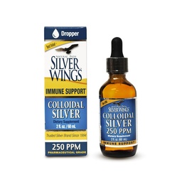 Natural Path Silver Wings Collective Silver Liquid - Enhanced Immune Support Supplement - 250ppm (1250mcg) - 2oz Dropper