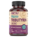 Deva Vegan Tributyrin Supplement - Butyrate Precursor, Gut Barrier Support, Butyric Acid, 500 MG Vegan Capsules, Leaky Gut Support, Digestie, 90 Tel.