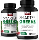 FORCE FACTOR Slimmere groene tabletten, 2-pack, groen supplement met 25+ Superfoods en antioxidanten om de spijsvertering te verbeteren, Stress te verminderen, Immuniteit te versterken, en ondersteuning Metabolisme, 180 tabletten
