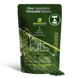 RECOVERYbits - Organic Chlorella Tablets - Plant Based Algen Superfood - Chlorofyl - Cracked Cell Wall - Energy - Immune System - Detox - Keto - Vegan - Non-GMO - Large Bag - 1000 Tabletten