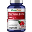NusaPure Hawthorn Berry 20:1 Extrait, 500 mg équivalent à 10 000 mg 180 Vég. Caps, adapté aux végétariens, végétalien, supplément alimentaire non OGM