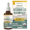 Organische vitamine D3 10.000 IE - Plant D3, Vegan, Max Strength Sublingual Liquid D3 Drops - 200% Hogere Absorptie, 100% Plant-Based Cholecalciferol Form & Vegan D3, Instelbare dosering (30 porties)