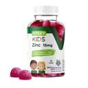 Viteey Zinc pour les enfants Gommies 15mg - Immune Support pour les enfants et les adolescents - puissant antioxydant naturel, supplément de vitamine Zinc pour enfants - végétalien, sans gélatine, sans gluten - goût de baies à croquer