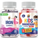 Magnesium Gummies voor kinderen 500mg & Iron Gummies voor volwassenen - Iron Vitamins met vitamine C