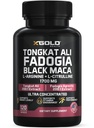 X Gold Health Tongkat Ali + Fadogia Agrestis + Black Maca – Energy, Vitality & Stamina Booster pour les hommes et les femmes fabriqués aux États-Unis
