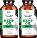 Pure Wellness Hennepzaadoliedruppels Pepermuntsmaak voor verbeterde cognitieve functie, Omega 3 6 9 vetzuren, biologische, niet-GMO, veganistische (natuurlijke hennep, 2-pack)