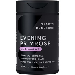 Sport Onderzoek Avond Primrose Supplement van koude geperste olie - Softgels voor vrouwen ... Gezondheid & Skin Health - Glutenvrij & Non-GMO GLA - Hoge Potentie 1300mg, 30 Tel.