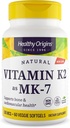 Origines saines Vitamine K2 100 mcg (MK-7, non-OGM, sans gluten, support cardiovascaulaire, soutien osseux), 60 gels de légumes