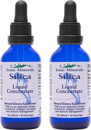Eidon Liquid Silica Mineral Concentrate - Silica Supplement voor haar, huid en nagels, Silica Drops ter ondersteuning van collageen productie, Geen toegevoegde suiker - 2 oz, 2 Pack