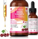IJzersupplement voor vrouwen druppels: vloeibaar ijzer supplement met vitamine C B12 & foliumzuur temperament Absorptie energie ondersteuning niet-constipatie Formule Vegan suikervrije druppels