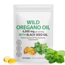 Olie van Oregano Softgels - Wild Oregano Oil 6.000 mg met Black Seed Oil 200mg Capsules, 120 Graaf, Krachtig Carvacrol & Thymochinon, Non-GMO, Zuivelvrij, Glutenvrij