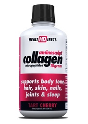 Supplément de collagène sans sucre d'AminoSculpt santé - Protéine de grade médical de haute puissance pour les cheveux, la peau, les ongles et les articulations, gazon, non OGM, collagène liquide - Tart Cherry - 30 Fl Oz