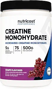 Nutricost Creatine Monohydraat Poeder (Grape, 500 Gram) - Micronized Creatine Supplement - Vegan, Non-GMO, Glutenvrij