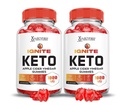 Laboratoires justifiés (2 Pack Ignite Keto ACV Gummies Advanced 1000MG Ignite Keto Gummies Formula Apple Cider Vinegar Formulé avec Pomegranate Beet Juice Powder B12 Vegan Non OGM 120 Gummys