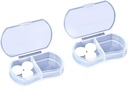 2PCS Pill Case Organizer, Daily AM & PM Containers, Medicine Holder, Ideaal voor medicatie, Vitamine, Supplement, Perfect voor reizen, Ideaal voor Purse (White)