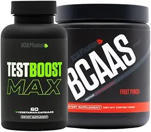 Sculpt Nation by V Shred Test Boost Max and BCAA Fruit Punch Powder Bundle