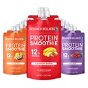 Designer Wellness Proteïne Smoothie, Real Fruit, 12g Proteïne, Low Carb, Zero Added Sugar, Glutenvrij, Non-GMO, Geen kunstmatige kleuren of smaken, Variety Pack, 12 Tellen