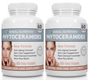 Fytoceramiden Rijst op basis van Biotin Anti Aging Supplement, rimpelverwijderaar en gezicht vochtinbrengend met Phytoceramiden Vitamine A, C, D en E, Twee flessen, 120 capsules 40 mg, Glutenvrij