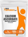 BulkSupplements.com Calcium Ascorbaatpoeder - Gebufferd vitamine C, Calciumsupplement met vitamine C - Glutenvrij, 1g per portie, 500g (1.1 lbs) (verpakking van 1)