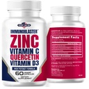 Zink quercetine 500 mg met vitamine D en C Antioxidant Immune Support High Potency quercetin Zink Supplement voor mannen en vrouwen - Gluten, soja, & zuivelvrij - 60 Tellen (pakket van 1)