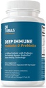 Dr. Tobias Deep Immune Probiotica & Prebiotica, Dual Action Digestie & Immune Ondersteuning met PreforPro Prebiotica & Vertraagde Release Spore vorming Probiotica voor vrouwen & Mannen, 120 Capsules, 60 Servings