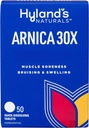 Hyland's Arnica Montana 30x tabletten, natuurlijke verlichting van kneuzingen, zwelling en spierpijn, snelle oplossen tabletten (verpakking van 1, 50 Telt Totaal)