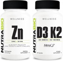 NutraBio zinkchelaat en vitamine D3 K2 Mineral Supplement Bundle 