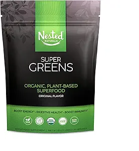 Super Greens Daily Greens Superfood Powder - Gecertificeerd USDA Organic Green Powder w/20+ Whole Foods, Spirulina Powder, Tarwe & Barley Grass - Probiotica, Vezel & Enzymes - Original Refill, 30 Servers