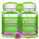 Leverreiniging Detox Repair Gummies, Milk Thistle Gummies met Artichoke, Dandelion voor leverondersteuning, Vegan & Non-GMO, Gelatine-Free, Apple Flavor 120ct