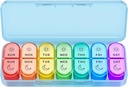 Weekly Pillen Organizer 2 keer per dag - AM PM Pillen Organisator met 7 Dagelijkse Kleur-gecodeerde kleine Cases, Morgen en Nacht Reizen Pill Cases voor Vitaminen, Geneeskunde, & Supplementen