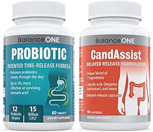 Balance One Probiotic & CandAssist Bundle 15 Miljard Time-Release Probiotic 