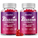 Citrate de potassium 1000mg Gummies, supplément de potassium pour adultes femmes et hommes, soutien des crampes et de la santé musculaire, 120 Chewables