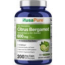 NusaPure Citrus Bergamot Capsules 15 000mg, 200 Capsules - 25:1 Extrait de Bergamot - 200 portions, biopérine, végétalien, non-OGM