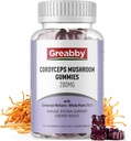 Cordyceps 2000mg Gummies, Paddestoelen Kruidensupplementen, Cordyceps Mushroom Extract - Cordyceps Mushroom Gummies, Natural Energy(60 Count)