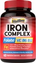 IJzer Complex Supplement 60 Capsules & 6 in 1 Magnesium Complex Supplement 120 Capsules, Non-GMO, Glutenvrij