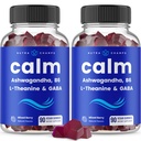 NutraChamps Kalm Gummies, Stress Gummies Supplement met Ashwagandha, L-Theanine, GABA, Vitamine B6 & Citroen Balm, 90 Gummies (pakket van 2)