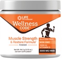 Life Extension Wellness Code® Muscle Strength & Restore Formula, Vitamine D3, ß-Hydroxy-ß-methylbutyraat Monohydraat (HMB), Spiergezondheid, Glutenvrij, Non-GMO, 94,2 g