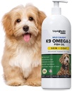 Liquid Health Huisdieren K9 Omega 3 Visolie voor honden - Liquid Omega 3 Supplement voor huisdieren met EPA + DPA + DHA - Reduce Jeuk & Vergieten, Ondersteuning Joints, Immunity, Brain & Heart Health - USA Made (16 oz)