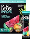 Pureboost Immune Clean Energy Booster, rafraîchir le mélange de boisson énergétique et supplément d'immunité avec Elderberry, 1 200 mg de vitamine C, vitamines A + D et zinc. (Spark Tropical, 30 comte)