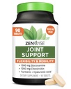 Zenwise Health Joint Support Supplement with Glucosamine Chondroitin MSM, Curcumin & Sulfate - Joint Health for Women & Men - Mobility & Flexibiliteit Support for Knie, Cartilage & Bone - 90 Tel.